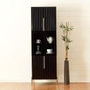 Home Centre Black is Beautiful Black Solid Mango Wood Curio Cabinet...