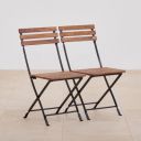 Home Centre | Bud | Solid Wood Chair with Metal Base | Pack of 2 Chair...