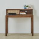 Home Centre Cane Connection Brown Mango Wood Writing Table...