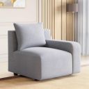Home Centre Chrono Solid Wood Fabric 1-Seater Right Arm Sofa – Grey...