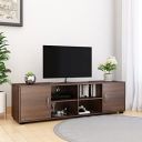 Home Centre Clary - Solid Brown Engineered Wood TV Unit with Open Storage...
