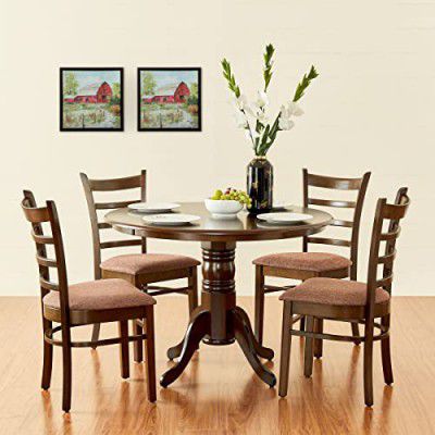 [Extra Rs 11500 OFF] Home Centre Cleo Rubber Wood 4-Seater Dining Set with Chairs - Brown