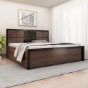 Home Centre Clover Queen Size Bed with Hydraulic Storage -157 x 197 cm, Walnut...