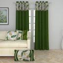 Home Centre Corsica - Green Curtains and Cushion Covers Set - 5Pcs, Standard, (CORSICA-NSCT-21-9030)...