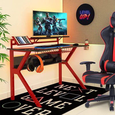 Home Centre Crewmate Black Solid Engineered Wood Gaming Table