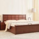 Home Centre | Denis Cresta | King Bed with Hydraulic Storage | Walnut | 78 x 72 | 1 Year Warranty...