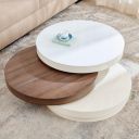 Home Centre | Denver Swivel Coffee Table | Engineered Wood | Center Table, Tempered Glass Top | White | 1 Year Warranty...