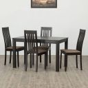 Home Centre Diana Beechwood Veneer Finish 4-Seater Dining Table with 4 Chairs (Walnut)...