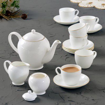 Home Centre Ebony Luxury Bone China Tea Set 