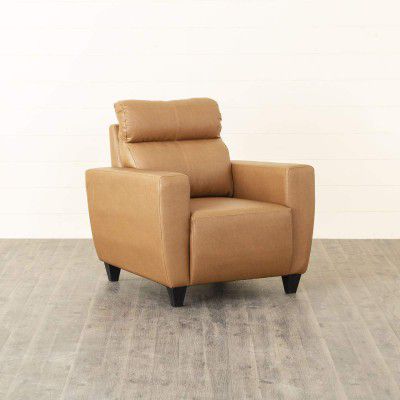Home Centre Emily 1-Seater Faux-Leather Sofa - Beige_JH-23