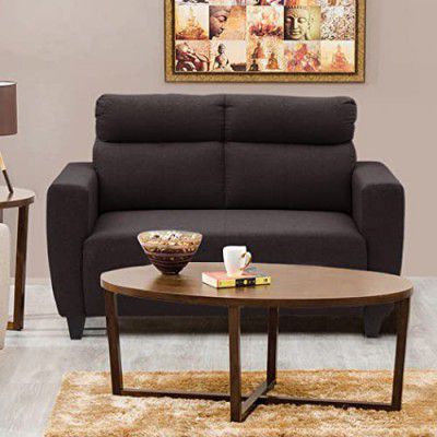 Home Centre Emily Polyester Fabric Sectional Sofa (2-Person Sofa, Brown)