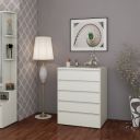 Home Centre Engineered Wood Helios Reynan Cubby Chest of 5 Drawers - White, Matte...
