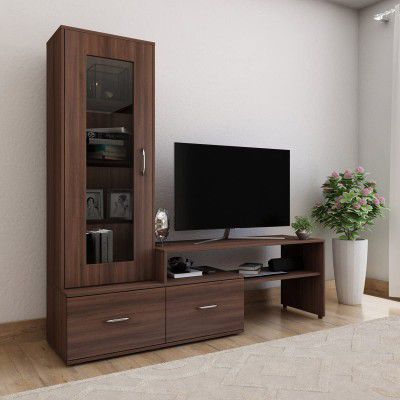 Home Centre Engineered Wood Isla Tv Unit - Brown,155 x40 x158 Cm