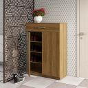 Home Centre Engineered Wood Quadro Two-Door Shoe Cabinet (Beige, Walnut)...