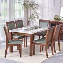 Home Centre Harmony Sia Rubber Wood 6-Seater Dining Set with Chairs - Grey...