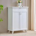 Home Centre | Helios Alton 12 Pairs Shoe Cabinet with Drawer | Engineered Wood | White | 1 Year Warranty...