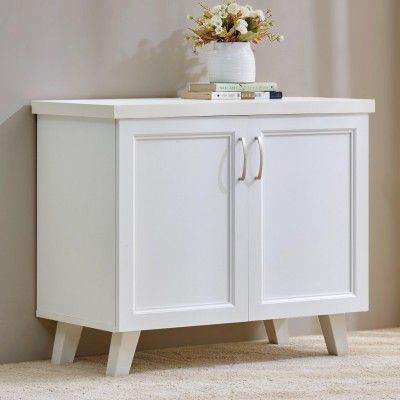 Home Centre | Helios Alton 9 Pairs Shoe Cabinet | Engineered Wood | White | 1 Year Warranty