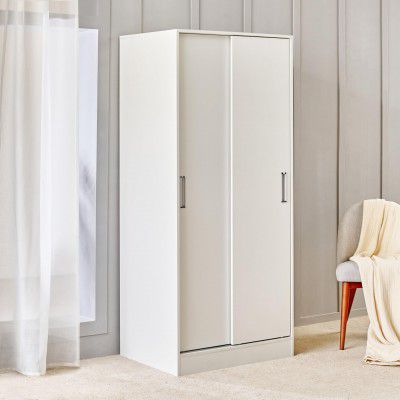 [Extra ₹7075 OFF] Home Centre | Helios Alton | Engineered Wood | 2 Door Sliding Wardrobes | White | 1 Year Warranty