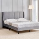 Home Centre | Helios Bravo Aden Upholstered King Size Bed Without Storage | Engineered Wood | Grey | 1 Year Warranty...