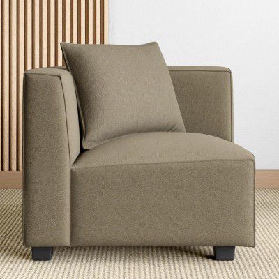 Home Centre Helios Brigade Solid Wood Fabric 1-Seater Wedge Sofa