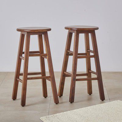 Home Centre Helios Brown Wooden Bar Stools
