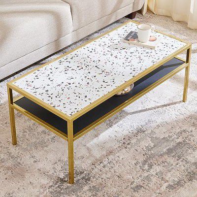Home Centre Helios Calisto Metal Coffee Table - Gold