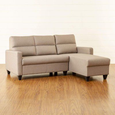 Home Centre Helios Clary Polyester and Pine Wood 3 Seater Corner Sofa 2+L - Right - Beige