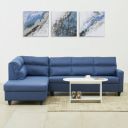 Home Centre Helios Clary Blue Textured Fabric 5-Seater Sectional Sofa...