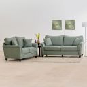 Home Centre Helios Eddey Pine Wood 3+2 Seater Sofa Set - Green...