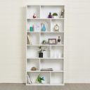 Home Centre Helios Falco White Engineered Wood Bookcase Cum Curio Cabinet - 12 Shelves, Walnut, 35 * 12 * 74 inches...