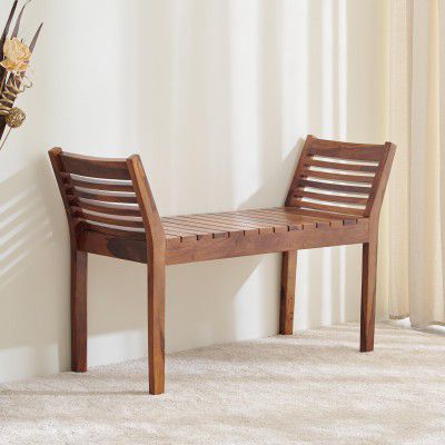 Home Centre | Helios Fleek Sheesham Wood Bench | Bench for Dining Room | Brown | 1 Year Warranty