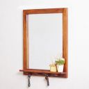 Home Centre Helios Fleek Sheesham Wood Wall Mirror - Brown...