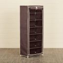 Home Centre Helios Footon Brown Fabric Collapsible SevenShelf Shoe Rack...