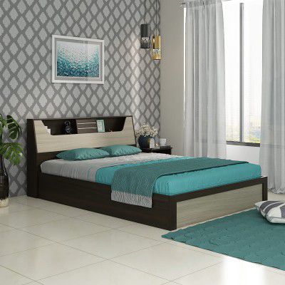 Home Centre Helios Lawrence King Bed with Box and Headboard Storage - Brown
