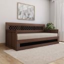 Home Centre Helios Lewis Anne Brown Wooden Convertible Sofabed - 200cm Length...