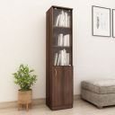 Home Centre Helios Lewis Heller Brown Engineered Wood Half Glass Tall Book Rack...