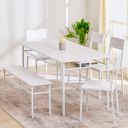 Home Centre | Helios Lia | Engineered Wood | 6 Seater Dining Table Sets | Brown | 1 Table with 4 Chair and 1 Bench | 1 Year Warranty...