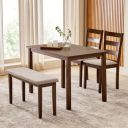 Home Centre | Helios Lia | Solid Wood | 4 Seater Dining Table Sets | Brown | 1 Table with 2 Chairs and 1 Bench ...
