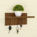 Home Centre Helios Lucia Brown Engineered Wood Teak Key Shelf- 29.5 x 15.5 x 14.2 cm, Standard (Helios - Lucia Teak)...