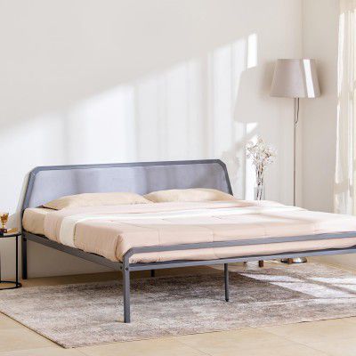 Home Centre Helios Nebula King Bed |Mild Steel King Bed| (Grey) |1 Year Warranty