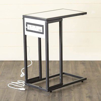 Home Centre Helios Nerd White Engineered Wood Work from Home Table with USB and Power Cord, 19 * 11 * 24 inches