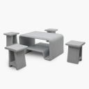 Home Centre Helios Norris Polypropylene Table with Stools - Grey...