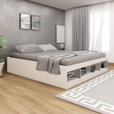 Home Centre Helios Reyanan White Engineered Wood King Bed