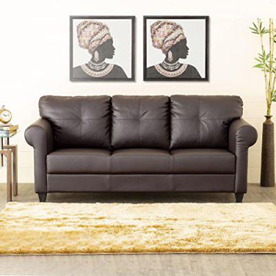 Home Centre Helios Roslyn NXT Dark Brown Pine Wood 3 Seater Sofa - 190cm
