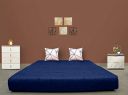 Home Centre Helios Ruben Blue Fabric Sofa Cum Bed with 2 Cushions - 152 cm...