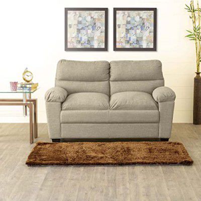 Home Centre Helios Scott Grey Solid Fabric Two Seater Sofa - 138cm, Beige,Helios-Scott-4