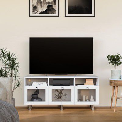 Home Centre | Helios Soho | Engineered Wood | TV Units | Small TV Unit | White | 1 Year Warranty