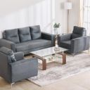Home Centre Helios Vive Fabric 3+1+1 Seater Sofa Set - Grey...