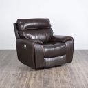 Home Centre Helsinki Brown Solid Leather 1-Seater Electric Recliner - 109cm...