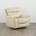 Home Centre Helsinki Solid One-Seater Double Recliner - Beige, Leather, PVC and Pine Wood...